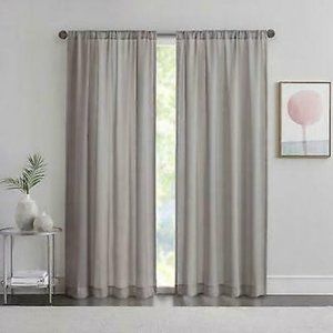 MATTEO 50x84-Inch Rod Pocket Sheer Window Curtain Panel in Grey
